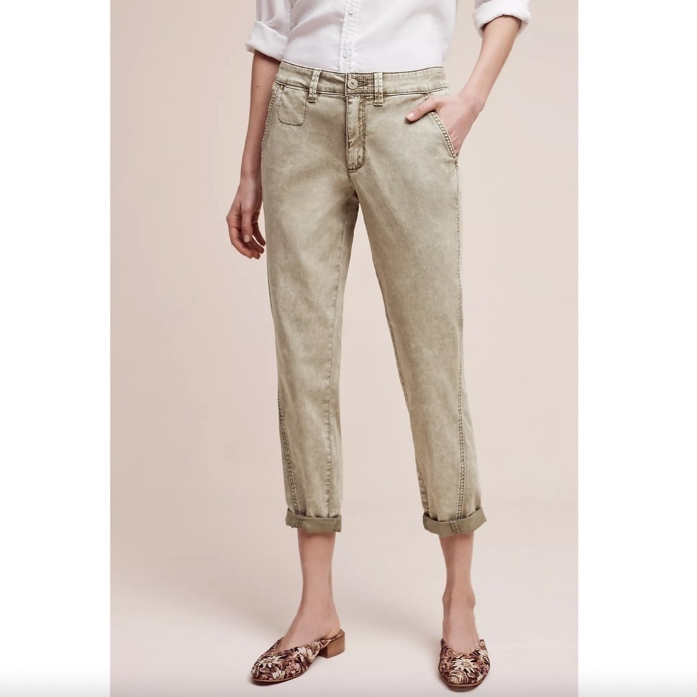 Chino by Anthropologie Slim Beige Washed Relaxed Chino Pants